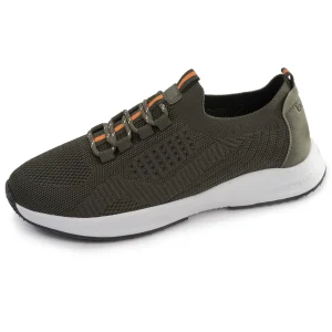 Baskets Confort Homme slip-on lacets Kaki