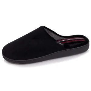 Chaussons mules Homme Noir intérieur rayures