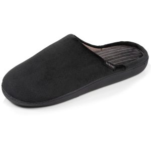 Chaussons mules Homme Noir intérieur rayures