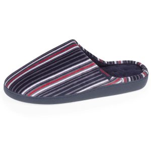Chaussons mules Homme Rayures bleues